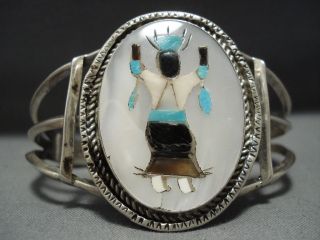 MARVELOUS VINTAGE ZUNI JASON LIVINGSTON TURQUOISE STERLING SILVER BRACELET 3