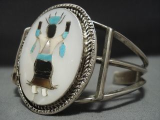 MARVELOUS VINTAGE ZUNI JASON LIVINGSTON TURQUOISE STERLING SILVER BRACELET 5