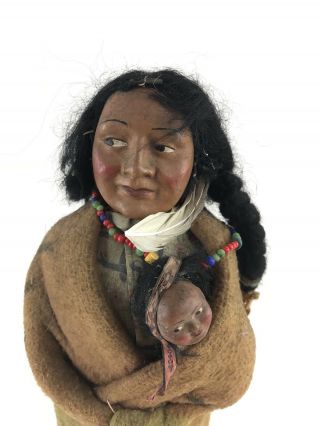 Vintage Skookum Papoose Native American Indian Doll 15.  5 