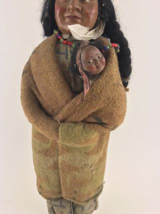 Vintage Skookum Papoose Native American Indian Doll 15.  5 