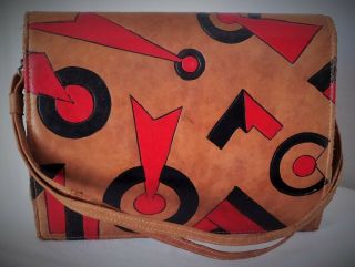 True 1930 ' s Museum Piece Pure Art Deco Leather Clutch Bag. 3