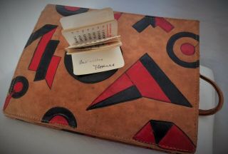 True 1930 ' s Museum Piece Pure Art Deco Leather Clutch Bag. 7