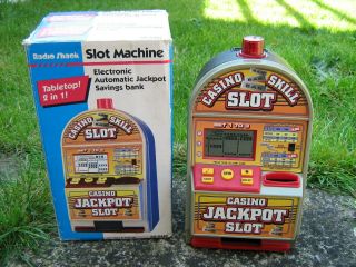 " Vintage " - Radio Shack - Casino Slot Machine Savings Bank - Working/boxed - 1995