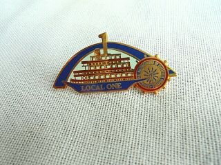 Vintage Ibew Electrical Workers Union Local One Paddle Wheel River Boat Pin