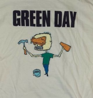 Vintage Green Day Nimrod Tee Shirt 1997 Copyright Punk Rock Music Dookie X - Large