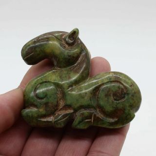 Chinese Collectibles,  Jade Hand - Carved,  The Ancient Horse Pendant Statue H45