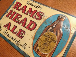 Rare Vintage Rams Head Ale Beer Toc Sign 2 Scheidt Brewing.  Valley Forge.