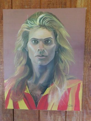 Vintage David Lee Roth 1982 22 " X 28 " Large Painting On Canvas Van Halen