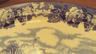 WOOD ' S BURSLEM ENGLAND RARE BLUE TRANSFERWARE 21 