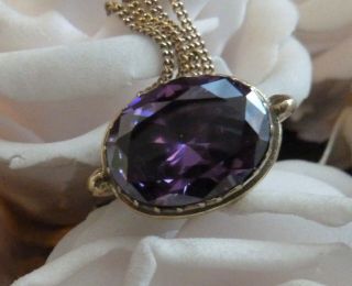 Antique Gold Rg/gf Amethyst Crystal Set Watch Fob/pendant & Ch.  Ornate