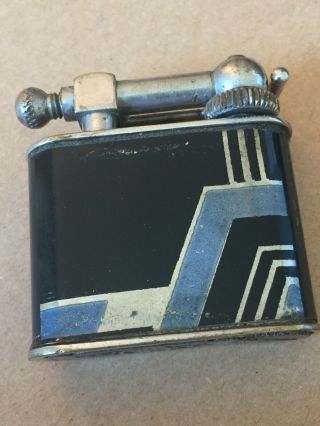 Vintage L’aquilon Lift Arm Pocket Lighter Geometric Design - Made In Paris