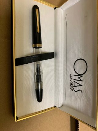 Vintage Omas Extra Fountain Pen Demonstrator Black Piston Filler