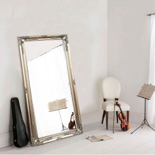 Medium Silver Shabby Floor Wall Mirror Antique Chic Leaner Mirrors 27 x 37 cm 3