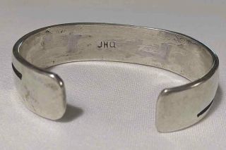 Rare VTG Native Cochiti Pueblo JOE QUINTANA Silver Overlay Bracelet 5