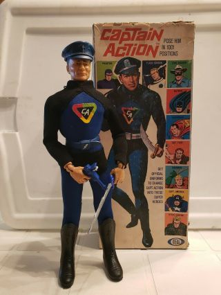 Vintage 1966 Ideal Captain Action Complete W/box 12 Inch