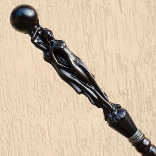 Twins - Fancy Hand Carved Wooden Walking Stick Cane For Men - Vintage Wood Canes