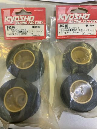 Vintage 36245 36246 Kyosho Racing Kart Sponge Tire (front,  Rear) /new In Bag