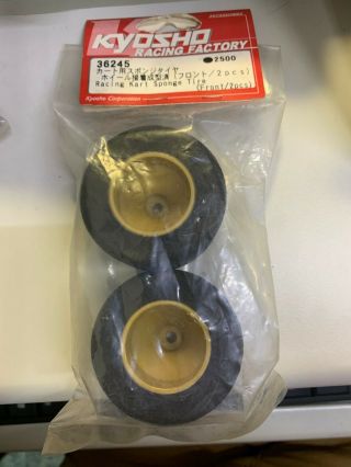 VINTAGE 36245 36246 KYOSHO RACING KART SPONGE TIRE (FRONT,  REAR) /NEW IN BAG 2