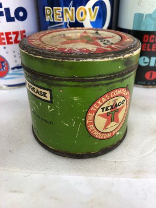 Vintage Texaco Texas Cup Grease Early Metal Motor Oil Can 4