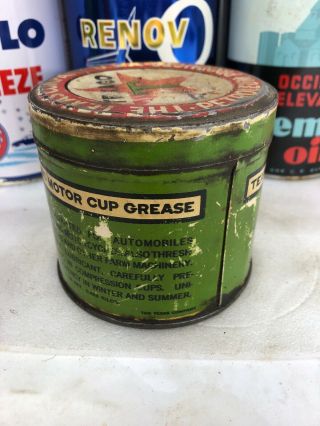 Vintage Texaco Texas Cup Grease Early Metal Motor Oil Can 7
