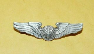 Vtg Wwii Sterling Silver United States Us Army Air Force Air Crew Wings Pin Back