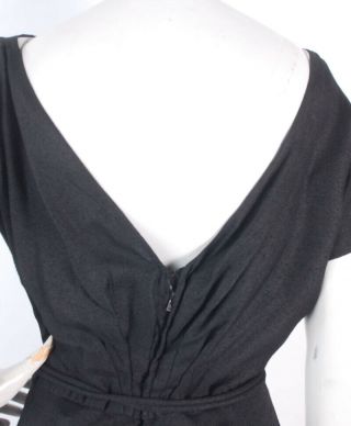 Vintage 50s Gorgeous Detailed Black Slubbed Silk Party Dress by HELEN Rose 7
