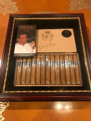 Rare Frank Sinatra Cigars Framed In Shadow Box - With The Orginal Ad