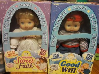 Doll Vintage 1998 Sweet Faith/bedtime Prayer/nib/prayer Doll Boy And Girl/new