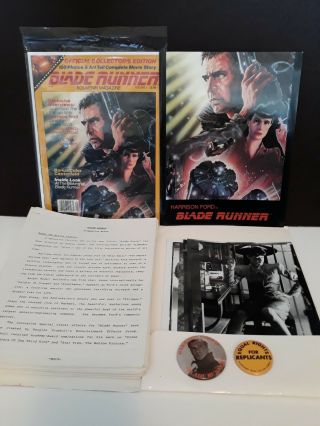 Vintage 1982 Blade Runner Complete Press Release Kit W/ 21 B&w Movie Photos