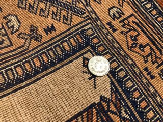Hand Knotted Vintage Afghan Kabuli Silk Prayer Wool Area Rug 4 x 3 Ft (1515) 8