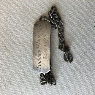 Vintage Sterling Silver Wwii Era United States Military Id Bracelet Named