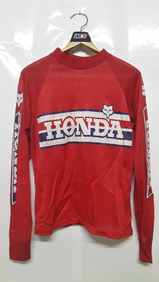 Vintage Motocross Moto - X Fox Honda Long Sleeve T - Shirt Size S Women Rare Item