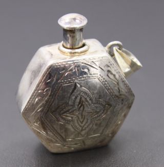 Antique Sterling Silver Perfume Bottle Pendant
