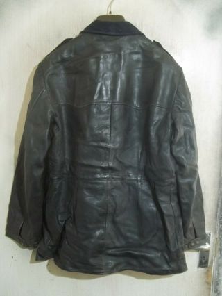 VINTAGE AKTAGETSKIN 40 ' s POST WW2 SWEDISH ARMY OFFICERS LEATHER JACKET SIZE L 4