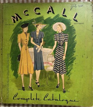 Vintage Mccall Pattern Counter Book July 1938