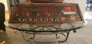 Budweiser Clydesdale Pool Table Light Bud Lamp Vintage Stained Glass Rare