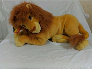 Vtg Disney The Lion King Large Mattel Adult Simba Stuffed Animal Plush 24 " W Tag