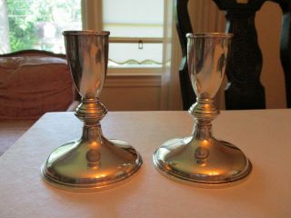 Cartier Sterling Silver Candlesticks Candle Holders Weighted