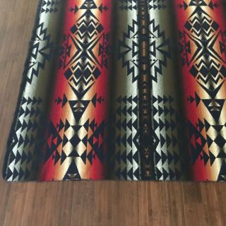 Vintage Pendleton Beaver State Wool Indian Aztec Large Blanket Old Label 77 x 63 3