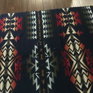 Vintage Pendleton Beaver State Wool Indian Aztec Large Blanket Old Label 77 x 63 8