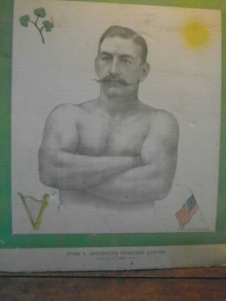 Rare 1889 John Sullivan Boxing poster Supplement to York Illustrated News 4