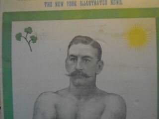 Rare 1889 John Sullivan Boxing poster Supplement to York Illustrated News 6