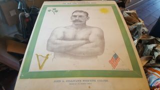Rare 1889 John Sullivan Boxing poster Supplement to York Illustrated News 7