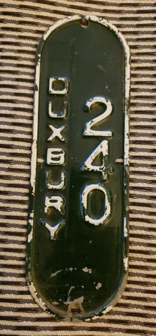 Vintage Duxbury Massachusetts Mass Bicycle License Plate 240 Bike Rare