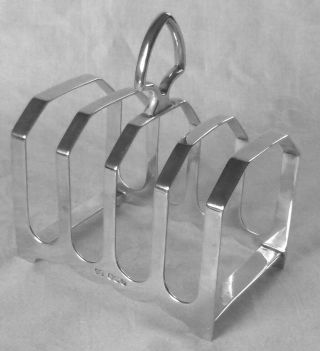 Toast Rack George V Sterling Silver Art Deco Weight 112.  9gr Sheffield 1932 trgs 5