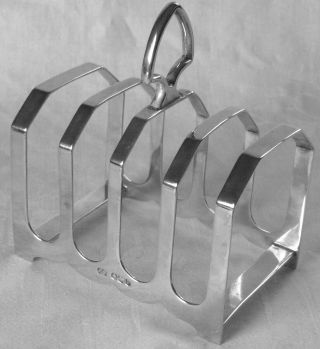 Toast Rack George V Sterling Silver Art Deco Weight 112.  9gr Sheffield 1932 trgs 6