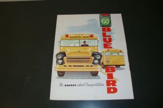 Vintage 1950s 1960s Blue Bird School Bus Foldout Sales Brochure