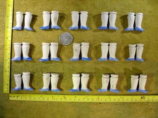 30 X Excavated Vintage Victorian Blue Bisque Binding Doll Leg All Pairs Age 1860