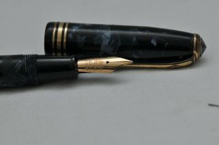 Lovely Vintage Conway Stewart No58 Fountain Pen 14ct Nib - Blue Marble Pattern