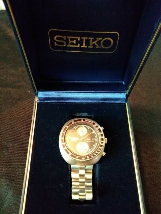 Running 1971 Seiko 6138 - 0019 Chronograph Automatic Watch Paperwork Box